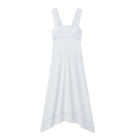 Proenza Schouler White Label Chambray High-Low Midi Dress NWT Size 6 - Picture 4 of 10